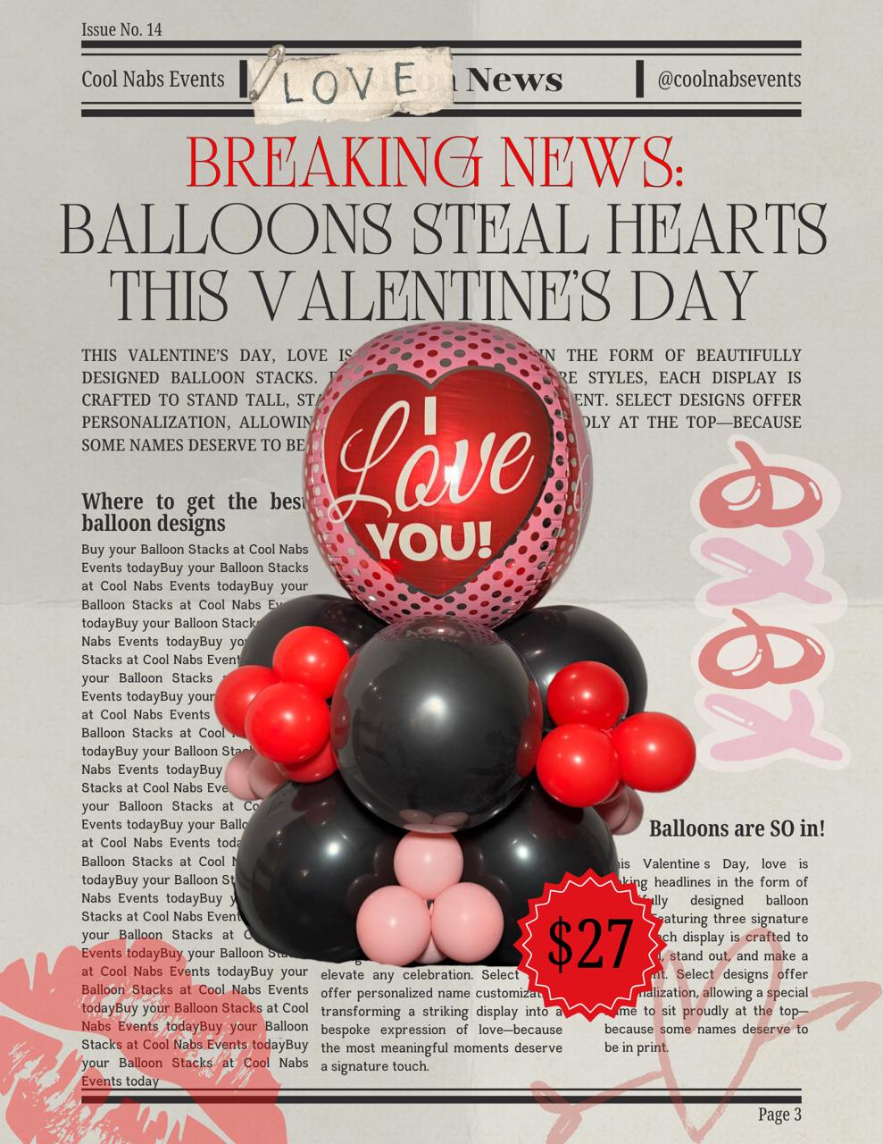 I Love You Bubble Balloon Stack